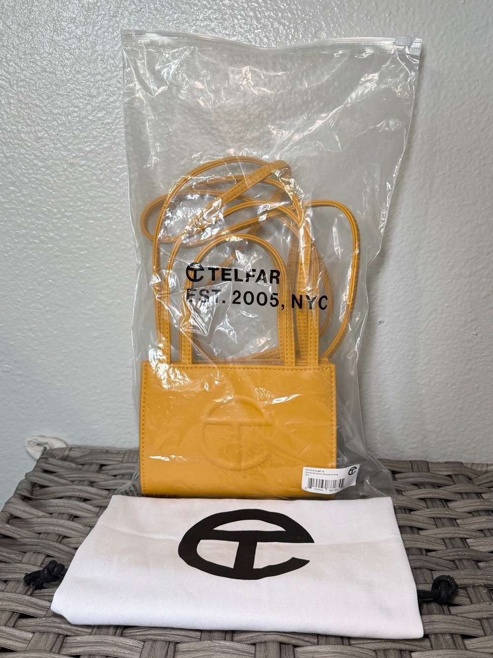 Telfar Mustard Yellow Mini Shopping Bag Crossbody - Telfar